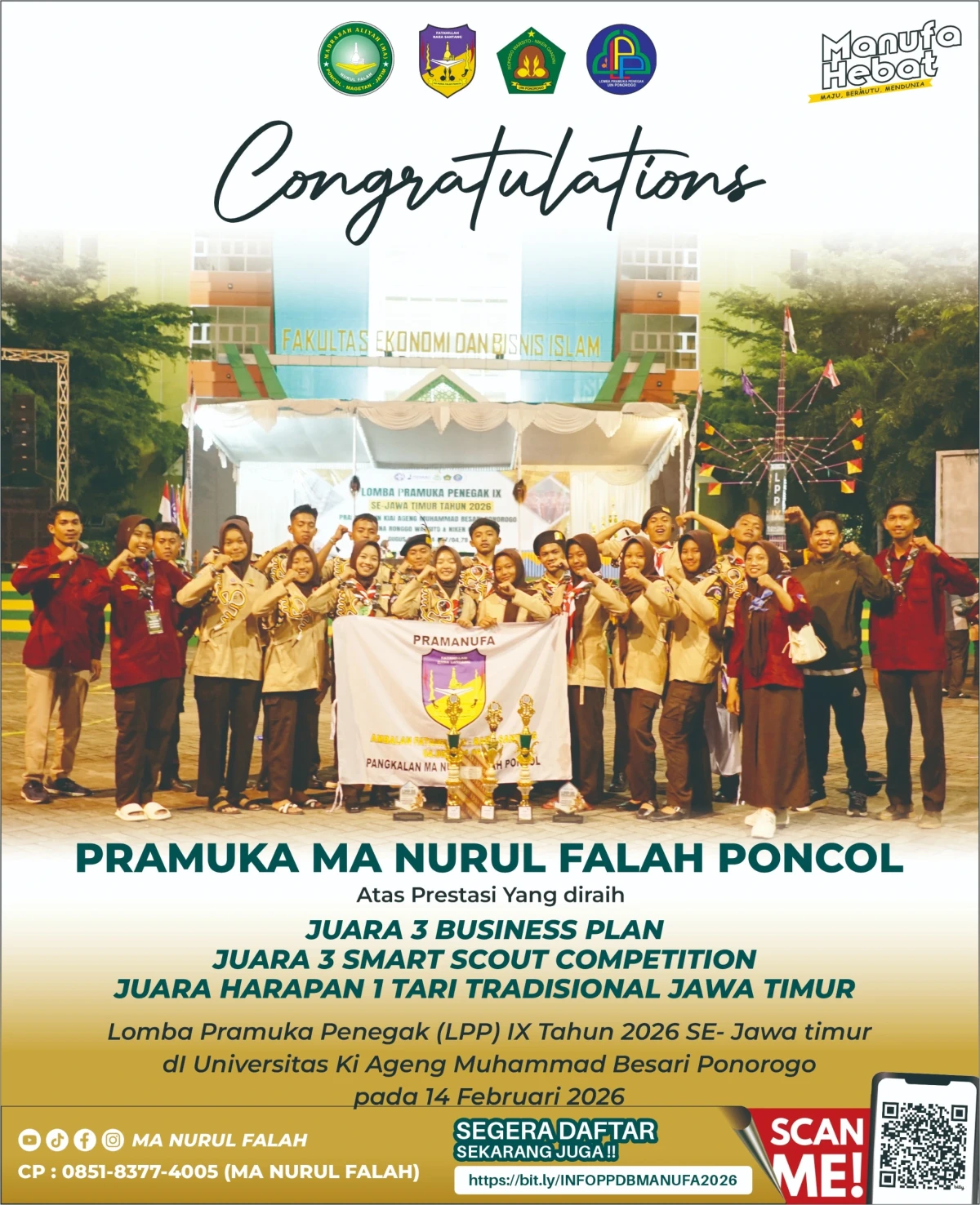 Lomba Pramuka Penegak (LPP) IX Tahun 2026 Se-Jawa timur  di Universitas Ki Ageng Muhammad Besari Ponorogo