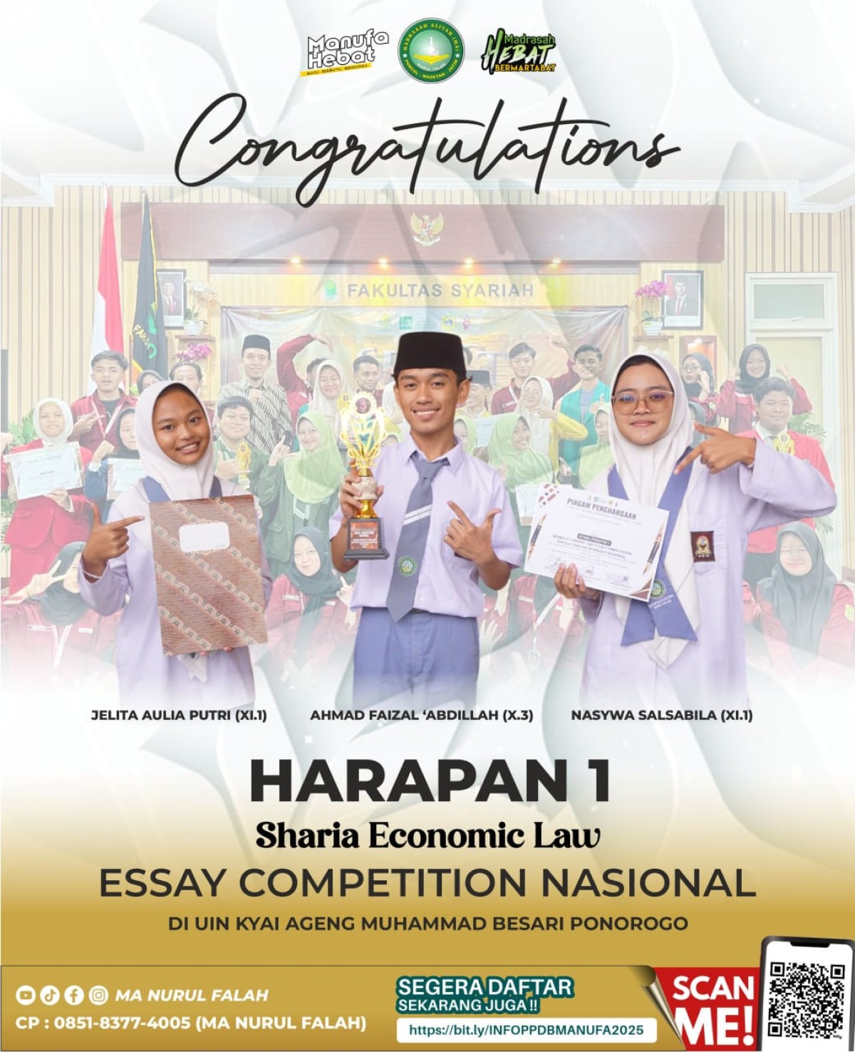 Harapan 1 Sharia Economic Law Essay Competition Nasional  di UIN Kyai Ageng Muhammad Besari Ponorogo