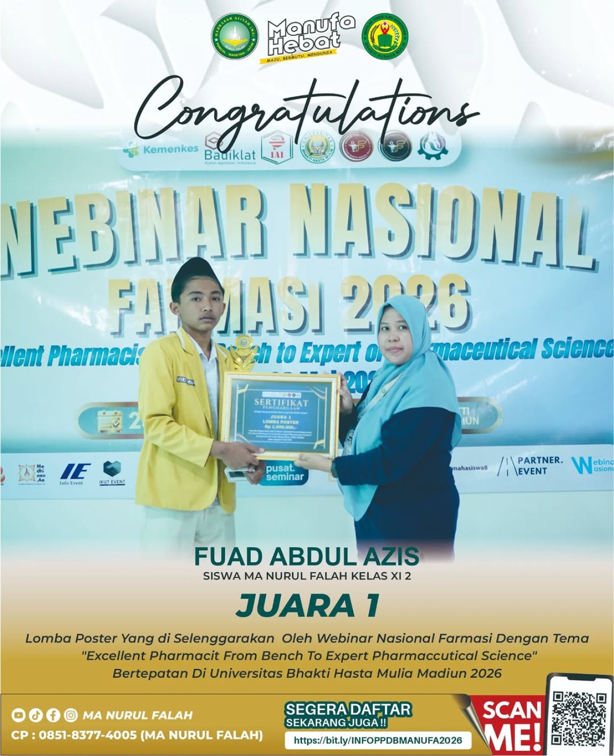 Selamat & Sukses Fuad Abdul Azis Raih Juara 1 Lomba Poster Tingkat Nasional